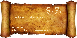 Zombor Fóris névjegykártya